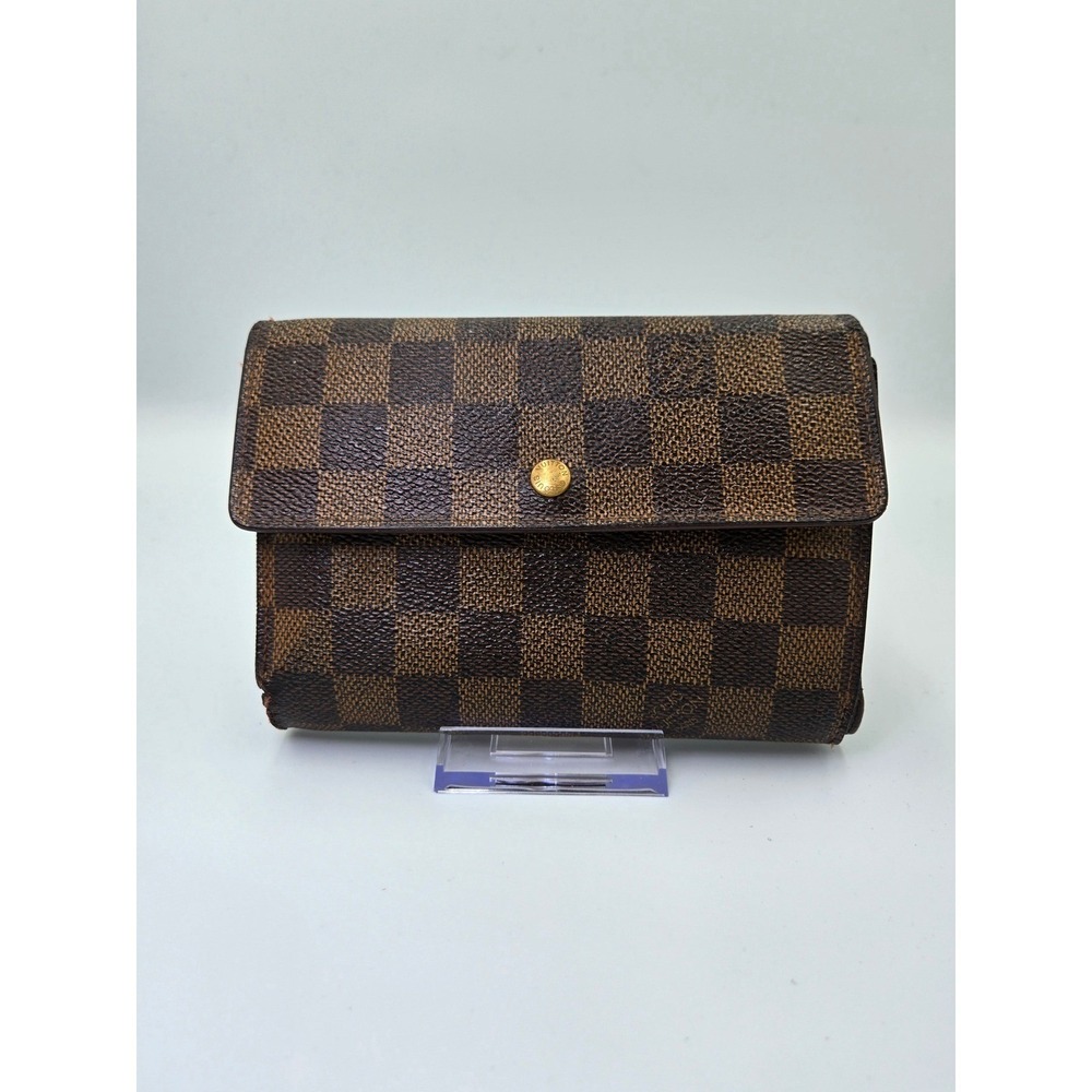 Louis Vuitton Damier Ebene Tri Fold Wallet Authentic Detective Cert - Picture 2 of 14